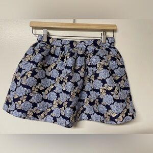 Janie and Jack Blue and Gold Floral Skirt